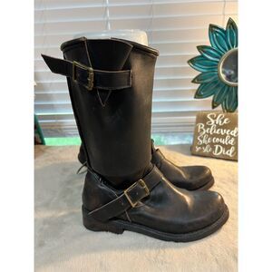 Freebird by Steven Women’s Brown Leather Biker Boots Size 10 Mid-Calf